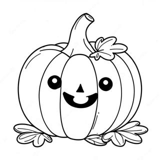 Cute Smiling Pumpkin Coloring Page | Fall Pumpkin coloring page