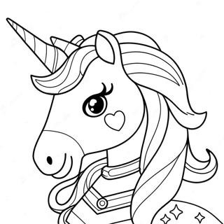 Magical Unicorn Girl with Sparkling Horn Coloring Page | Unicorn Girl coloring page