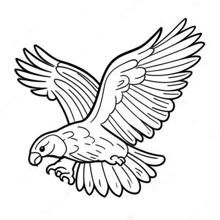Majestic Peregrine Falcon in Flight Coloring Page | Peregrine Falcon coloring page