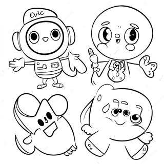 CVC Words with Fun Characters Coloring Page | CVC coloring page