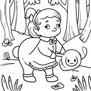 Adventurous Goldilocks in the Forest Coloring Page | Goldilocks and the Three Bears coloring page