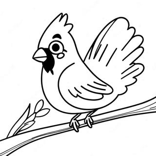 Cardinal Bird Coloring Page | Cardinal coloring page