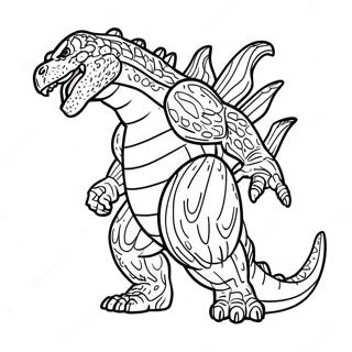 Godzilla Roaring Fiercely Coloring Page | Godzilla 2021 coloring page