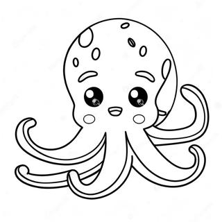Cute Cartoon Octopus Coloring Page | Octopus coloring page
