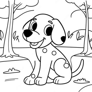 Dalmatian Puppy Playing in the Park Coloring Page | Dalmatian coloring page