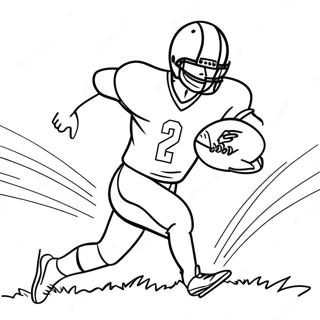 Football Player Running Coloring Page | NFL coloring page