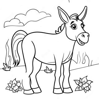 Donkey Coloring Page | Donkey coloring page