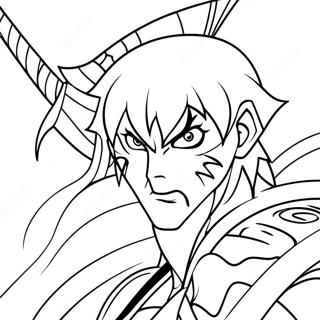 Ichigo Kurosaki in Battle Coloring Page | Bleach coloring page