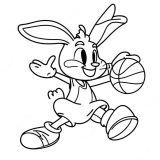 Lola Bunny Playing Basketball Coloring Page | Lola Bunny coloring page