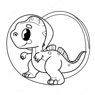 Dinosaur Valentine Heart Coloring Page | Dinosaur Valentine coloring page