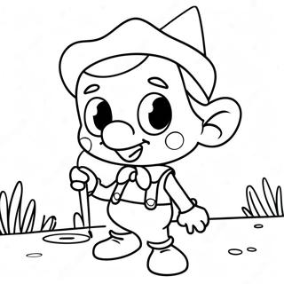 Adventurous Pinocchio Coloring Page | Pinocchio coloring page