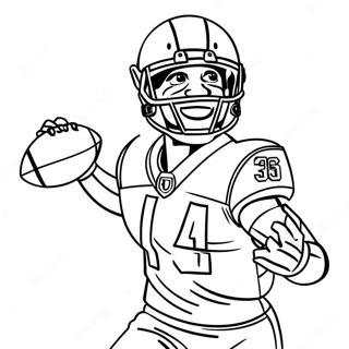 Stefon Diggs Catching a Football Coloring Page | Stefon Diggs coloring page