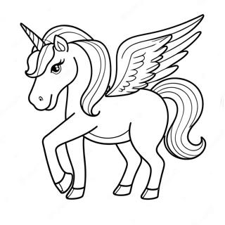 Magical Rainbow Unicorn Coloring Page | Adorable Cute Unicorn coloring page