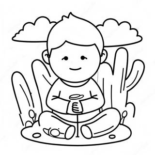 Mindful Child Practicing Self Control Coloring Page | Self Control coloring page