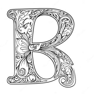 Elegant Letter Designs Coloring Page | Letter for Adults coloring page