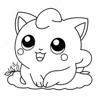 Jigglypuff Adorable Sleepy Coloring Page | Jigglypuff coloring page