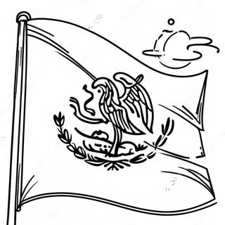 Mexican Flag Coloring Page | Mexican Flag coloring page