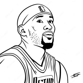 Colorful NBA Basketball Player Coloring Page | NBA Team Logo coloring page