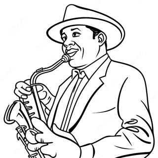 Jazz Musician Coloring Page | Jazz coloring page