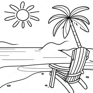 Beach Sunset Coloring Page | Beach for Adults coloring page