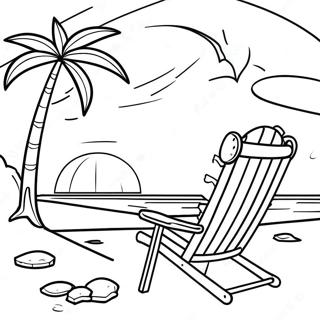 Relaxing Beach Scene Coloring Page | Beach for Adults coloring page