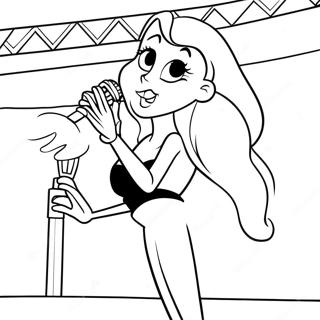 Jessica Rabbit Singing on Stage Coloring Page | Jessica Rabbit coloring page