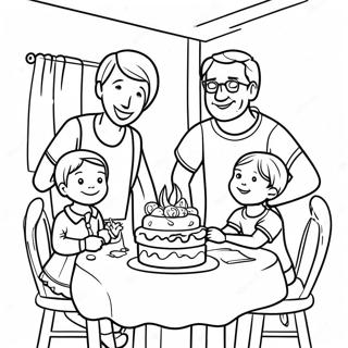 Grateful Family Gathering Coloring Page | Thankful coloring page