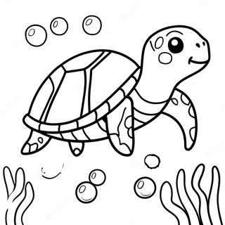 Cute Sea Turtle Swimming Coloring Page | Sea Turtle coloring page