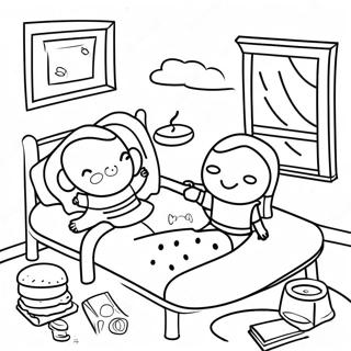 Sleepover Fun Activities Coloring Page | Sleepover coloring page