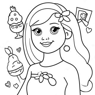 Cute Barbie Chelsea with Friends Coloring Page | Barbie Chelsea coloring page