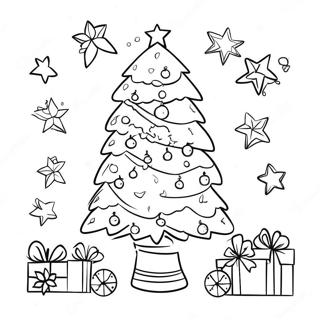 Festive Christmas Tree from Different Cultures Coloring Page | Christmas Around the World coloring page