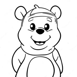 Gruseliges Winnie Puuh im Kostüm Ausmalbild | Winnie Puuh Halloween Ausmalbild