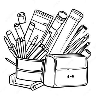 K-12 School Supplies Coloring Page | K-12 coloring page