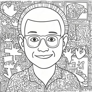 Keith Haring Coloring Page | Keith Haring coloring page