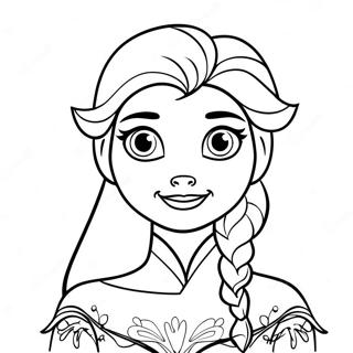 Pagina da colorare di Elsa di Frozen 2 con i capelli sciolti | pagina da colorare Frozen 2 Elsa Capelli Sciolti