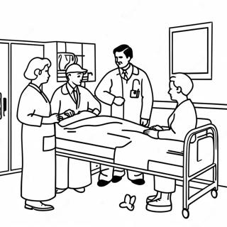 Hospital Scene Coloring Page | Hospital coloring page