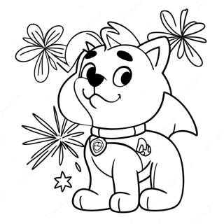Liberty Paw Patrol med Fyrverkerier Färgläggningssida | Liberty Paw Patrol målarbild