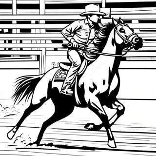 Fast Barrel Racing Action Coloring Page | Barrel Racing coloring page