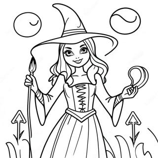 Mystical Gothic Witch Coloring Page | Gothic Witchcraft coloring page