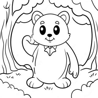 Creepy Huggy Wuggy in Shadows Coloring Page | Nightmare Huggy Wuggy coloring page