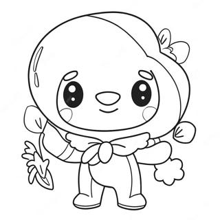 Niedlicher Huggy Wuggy mit Ballons Ausmalbild | Huggy Wuggy Ausmalbild