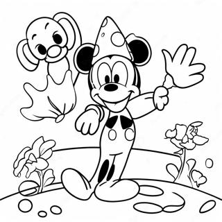 Cheerful Disney Characters Get Well Soon Coloring Page | Disney Get Well Soon coloring page