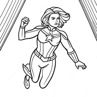 Captain Marvel in Action Coloring Page | Captain Marvel coloring page