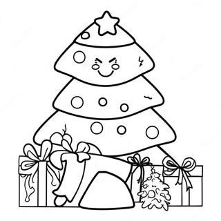 Cheerful Bobbie Goods Christmas Tree Coloring Page | Bobbie Goods Christmas coloring page