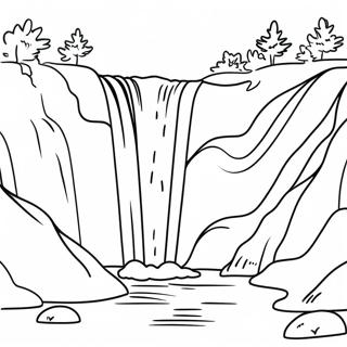 Waterfall Coloring Page | Waterfall coloring page