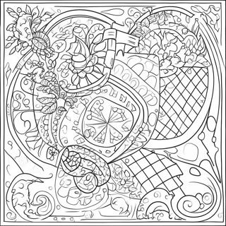 Colorful Mystery Grid Puzzle Coloring Page | Mystery Grid coloring page