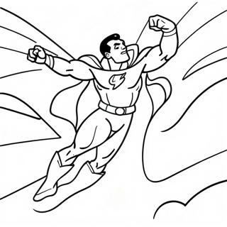 Shazam Flying Through the Sky Coloring Page | Shazam coloring page
