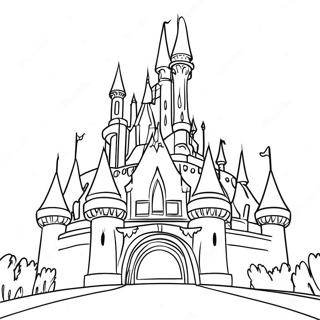 Magical Disneyland Castle Coloring Page | Disneyland coloring page