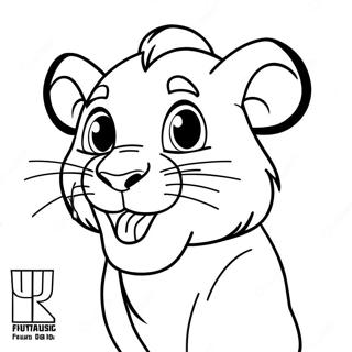 Simba Roaring Coloring Page | Lion King coloring page