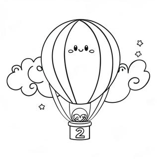 Feierlicher Ballon der Klasse von 2024 Ausmalbild | Abschlussklasse 2024 Ausmalbild